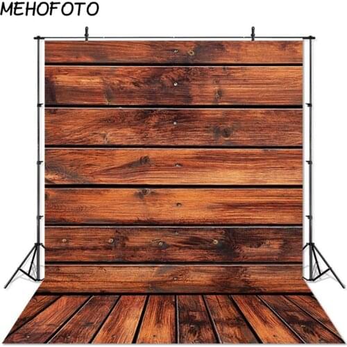 MEHOFOTO Wood Floor Photo Studio Photography Backdrops Yellow Brown Wood Board Portrait Backdrop Newborn Photobooth Background