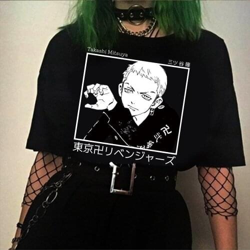 Tokyo Revengers Takashi Mitsuya T-shirt for Men Short Sleeve Anime Manga T Shirts