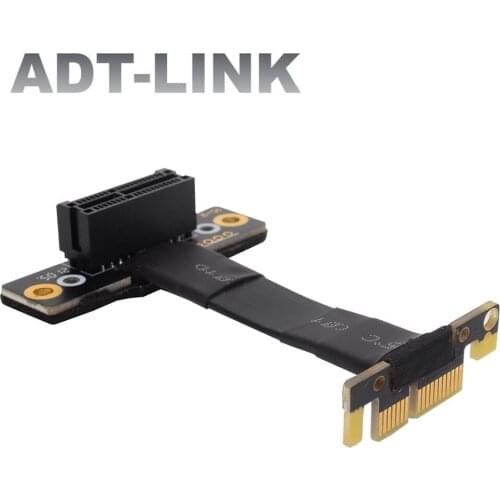 PCI Express 3.0 1x To 1x Riser Card Converter Ribbon Adapter Slot Extension Cable 8Gbps Dual 90 Degree Right Angle Gen3.0 Cables