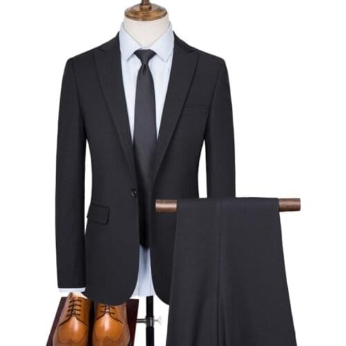 Jacket+Vest+Pants) Business Suit Coat Blazers Trousers Waistcoat Mens Wedding 3 PCS Set Solid Large Size Professional Suits