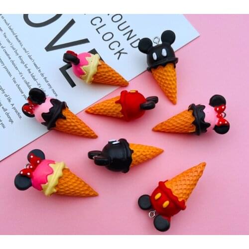 4pcs Resin Cute Hot Selling Mouse Lollipop Charm Pendant for Keychain, Earring, Scrapbooking, DIY Making, Necklace