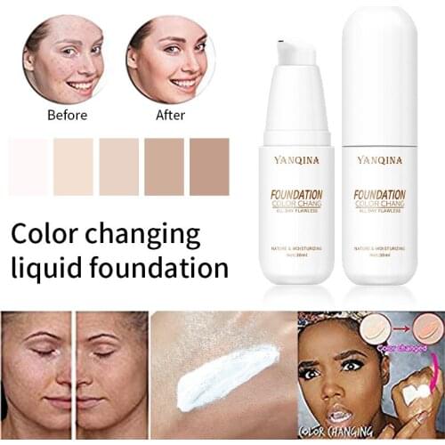 Hot sale warm skin tone foundation liquid brightening color-changing concealer makeup clothing post delicate bottom cosmetics