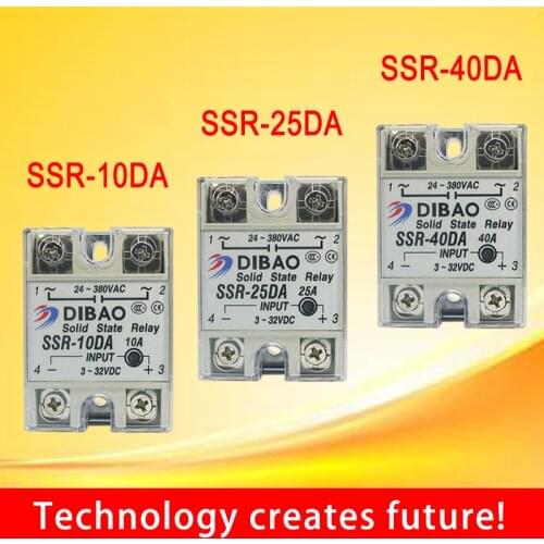 SSR -10DA/SSR25DA/SSR40DA DC control AC SSR white shell Single phase Solid state relay