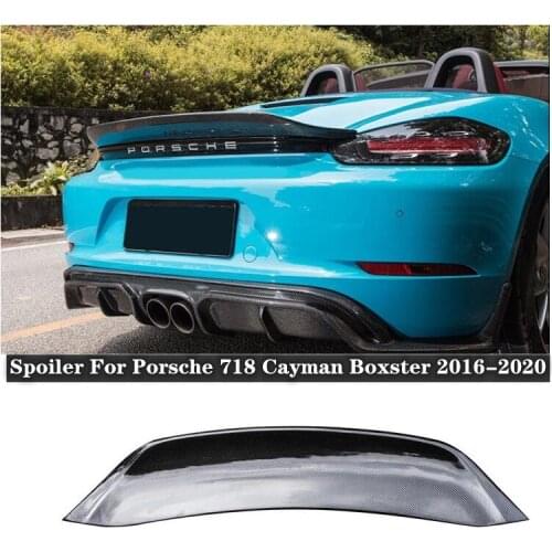 High quality Carbon Fiber Rear Trunk Lip Spoiler Wing Fits For Porsche 718 Cayman Boxster 2016 2017 2018 2019 2020