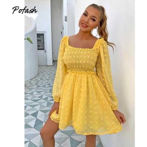 Летние платья с длинным рукавом POFASH China At AliExpress