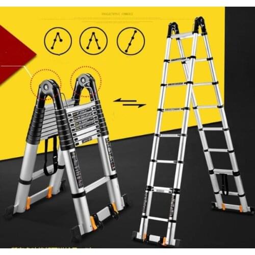 3.25M+3.25M Portable Aluminum Alloy Telescopic Ladder With Joint Multipurpose Retractable Straight Ladder Adjustable Ladder