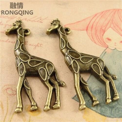 RONGQING 30pcs/pack DIY Giraffe Animals charm for making jewelry accessories 2019