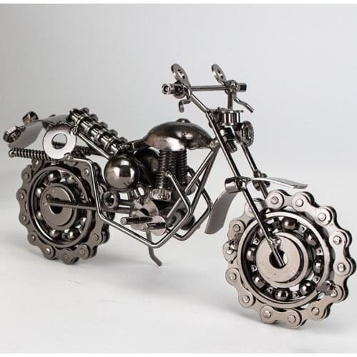 Collectable Motorcycle Art Sculpture Anti-oxidation Metal Perfect Craft Motorcycle Art Model Retro wrought iron motorcycle model