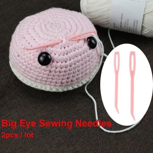 2pcs Bent Tip Yarn Knitting Needles Big Eye Sewing Needles Tapestry Darning Needle Arts Craft DIY Sewing Accessories