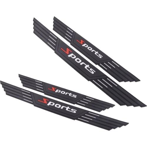 Universal 4pcs/Set Flexible Car Door Scuff Plate Sill Cover Panel Step Protector Rubber Strip