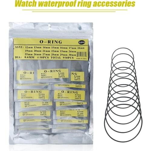 Shellhard 1set Waterproof O Ring Washers Set Watch Gaskets kit Replacement O-rings for Watch Backs 0.5mm/0.6mm/0.7mm