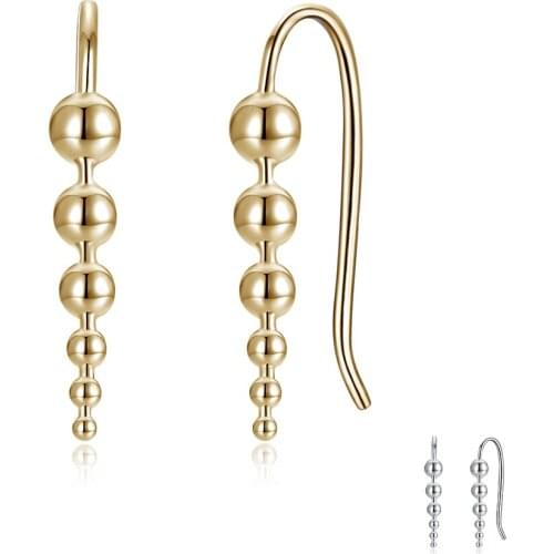 ZEMIOR Authentic Sterling 925 Stud Earrings Round Bead Earrings For Women Men Birthday Gift Minimalist Earrings Brand Famous