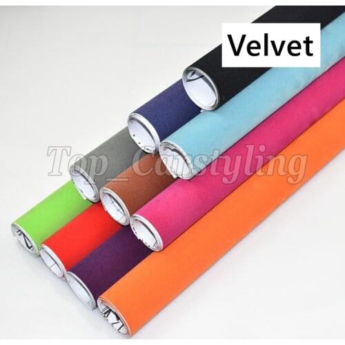 1.35x15m Various Color Velvet Vinyl Wrap Sticker Decal With Air Release for car roof, interior covering coating foil PROTWRAPS