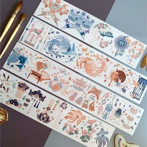 1 Loop 8 X 150cm Birds Washi Tape Make Oil Collage