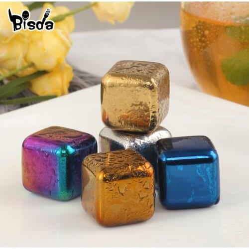 1Pcs Stainless Steel Ice Cubes Reusable Chilling Stones for Whiskey Wine Fast Cooling Cube Food Grade Party Bar Tool