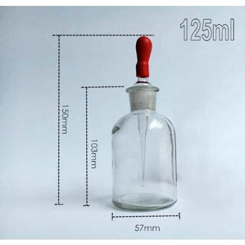 125ml Transparent Glass Dropping Bottle Laboratory dropper bottle lab suppliers