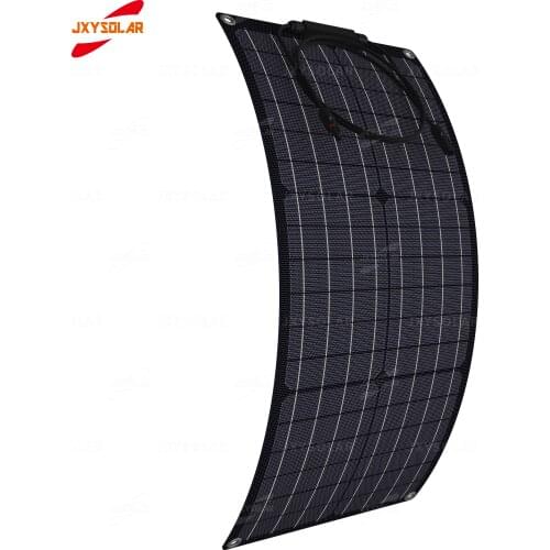 45W 18V Black ETFE Monocrystalline Silicon Easy Installation Marine Semi Flexible Solar Panel Use For Yachts RVs Campervans