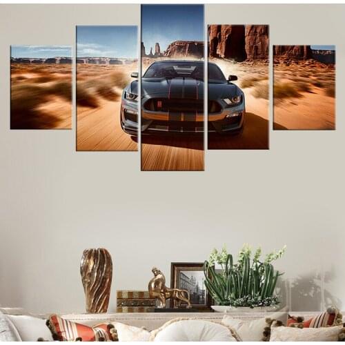 Canvas HD Prints Pictures Framework 5 Pieces Ford Mustang GT Car Paintings Home Wall Art living room Decor Posters