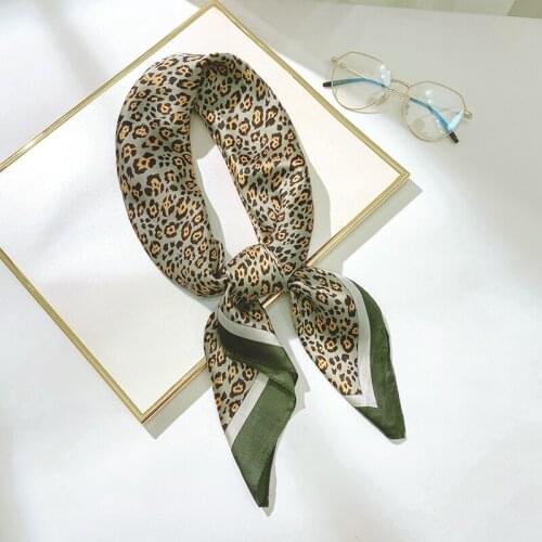 Aurdolf 2020 new leopard stripe scarves women novelty silk square foulard ladys neck hair scarf leopard print girl hair scarf