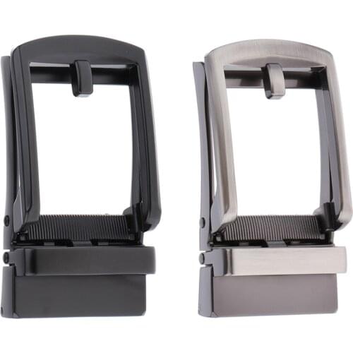 Automatic Ratchet Leather Belt Buckle Mens Solid Buckle Only for 3.5cm/1.38in Leather Strap Cool Black Gray Belt Buckle Repair