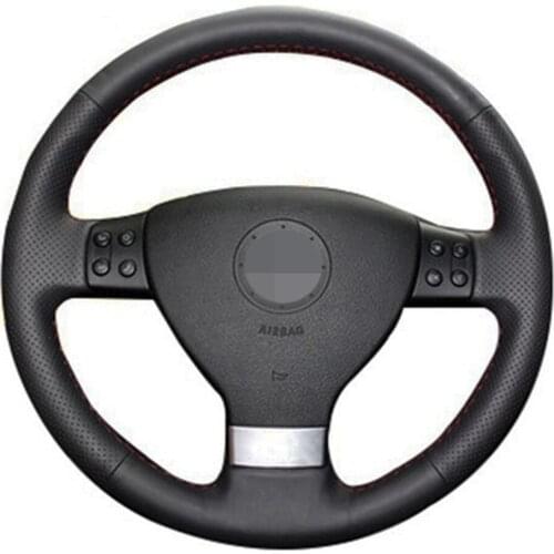 Black Car Steering Wheel Cover Artificial Leather For Volkswagen Passat B6 Golf 5 Mk5 VW Jetta 5 Mk5 Tiguan 2007-2011