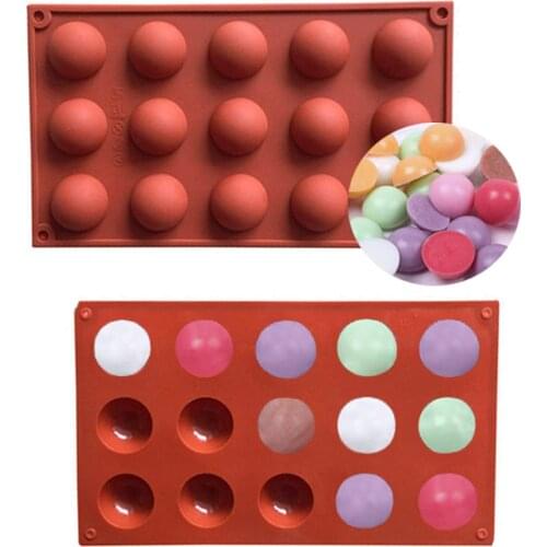15 Holes Chocolate Sphere Mold Half Ball Mold Hemisphere Shape Silicone Chocolate Cake Mousse Dessert Baking Pastry Bakeware