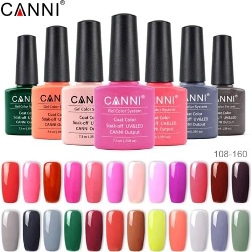 CANNI Gel Varnish Color 128-258 High Quality Long Lasting Soak Off Neon Series UV LED Lamp Curing Nail Art Painting Gel Polishes