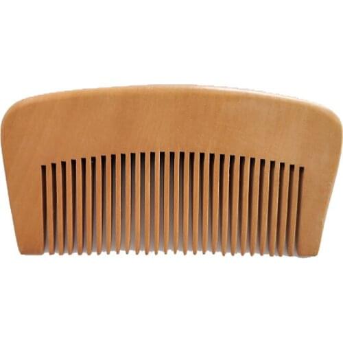 Natural Peach Wood 3.9inch Fine Tooth Comb For Men Beard Care For Women Hair Care Pocket Size Customize Logo