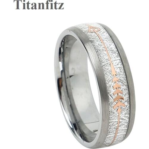 Classic rose gold arrows meteorolites 100% tungsten carbide ring 8mm jewelry wedding band finger rings