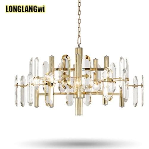 Brief design crystal chandeliers modern LED light gold living room Home Lighting Decoration Luxury Chandelier