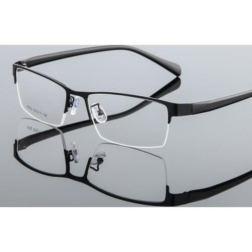 Unisex Fashion Women Men Half Rimless Metal Eyeglasses Frame Myopia Glasses Optical Eyewear Half Rim Fake Glasses Frame New