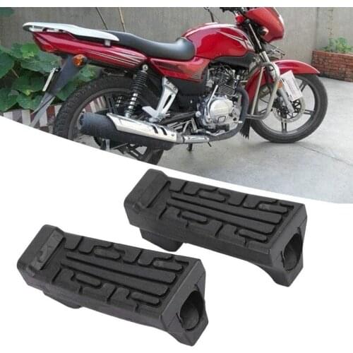 Moto Black Front Footrest Foot Pegs Pedals Left & Right Motorcycle Rubber Foot Spikes for Yamaha YBR 125 XTZ 125