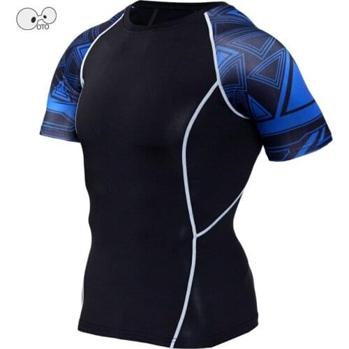 Mens Quick Dry Compression Fitness Running Tights Shirts Short Sleeve Workout Gym Sports Yoga Clothing Breathable Top Tees S-4XL