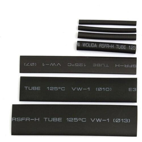 127PCS Polyolefin Car Electrical Cable Tube kits Heat Shrink Tube Tubing Sleeve Wrap Wire Assorted 7 Sizes Black