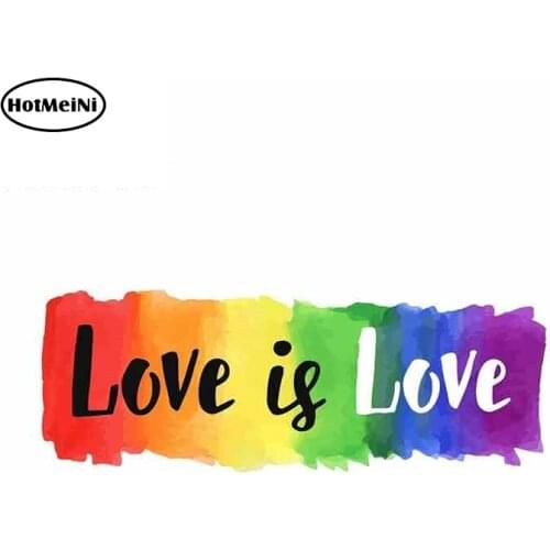 HotMeiNi 13cm x 4.7cm for Love Is Love Gay LGBT Car Stickers Sunscreen Vinyl JDM Bumper Trunk Truck Graphics Fine Decal