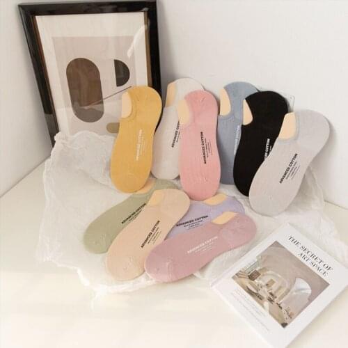 Invisible Sock Shallow Mouth Socks Letters Hot Stamping Summer Mesh Breathable Thin Japanese Womens Socks Spring And Summer New