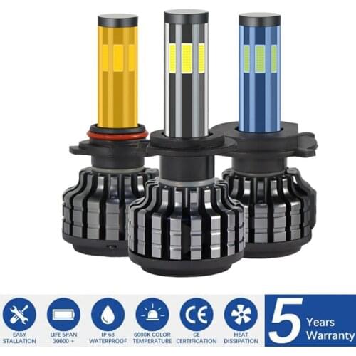 New 6Side H7 LED Canbus Car Headlight 110W 30000LM H4 Bulb 6500K H11 9005 HB3 9006 9004 9007 H13 Turbo Auto Lamps Fog Light