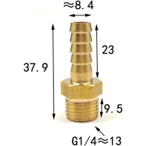 Especially Thick DN8 1/4" BSP Male x 8mm Hose Barb Tail Brass Coupling Joint Pipe Fitting Water Gas