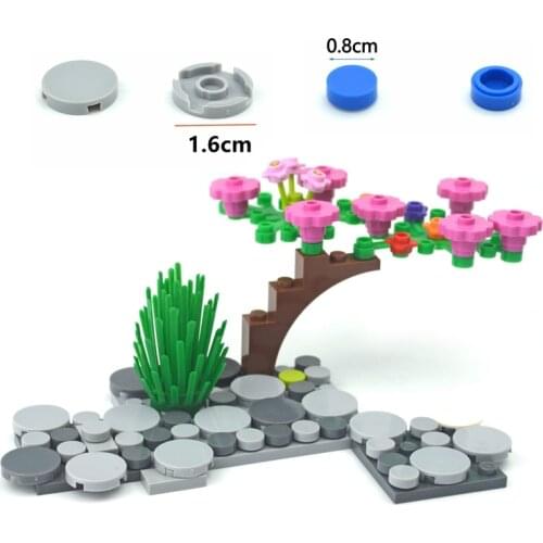 Flat Tile Round Bricks Assemble Building Blocks DIY Educational Tech MOC Parts Compatible with Lego 98138 4150 Toy for Children