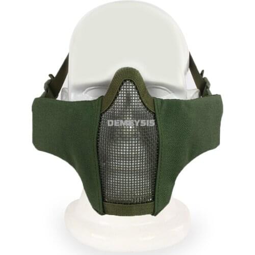 Covering riding steel mesh half face tactical mask hunting protective mask air gun ear protection half face net
