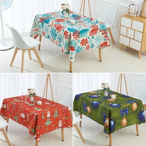 Christmas Tablecloth animal elk bells snowman tree Printed Table Cloth Exotic Restaurant Pastoral Style Decor Table Cover