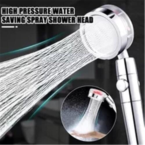 360 Rotated High-Pressure Handheld Shower Head ABS Rain Spray Nozzle with Small FanWater Saving Flow Bathroom Accessories