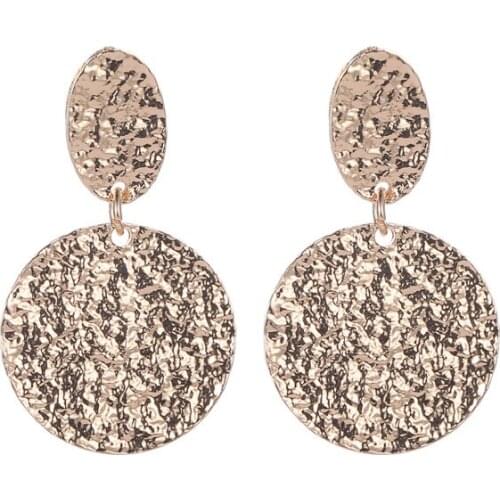 Simple Fashion Boho Two Circles Golden Rose Gold White Alloy Dangle Earrings Drop Earrings For Women