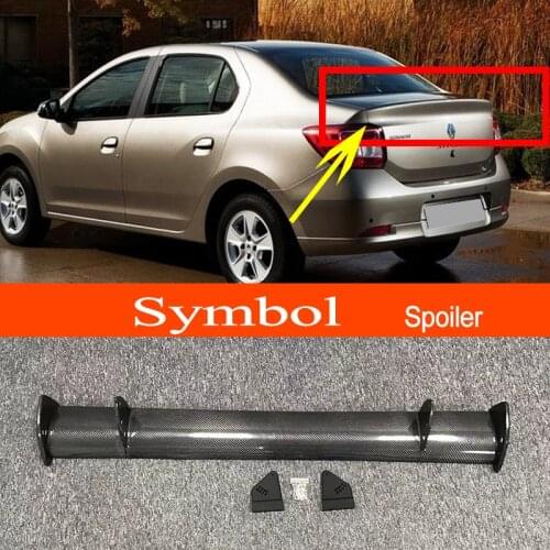 Symbol Real Carbon Fiber GT-style Car-styling Sporty Rear Trunk Wing Spoiler for Renault Symbol Sedan