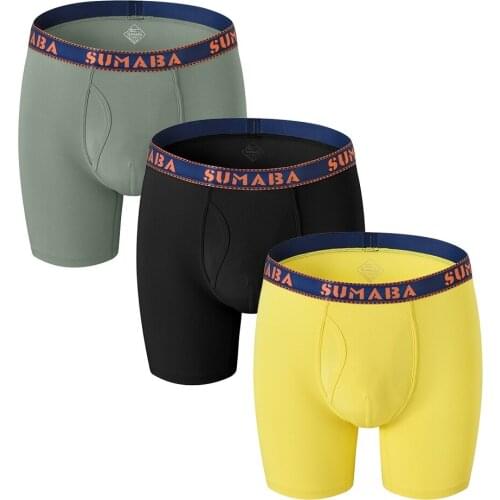 Mens Boxer Shorts Underwear Man Boxers Sexy Male Flat Angle Solid Color Bamboo Perfect-Fit Comfortable Simple Mens Boxer Brief