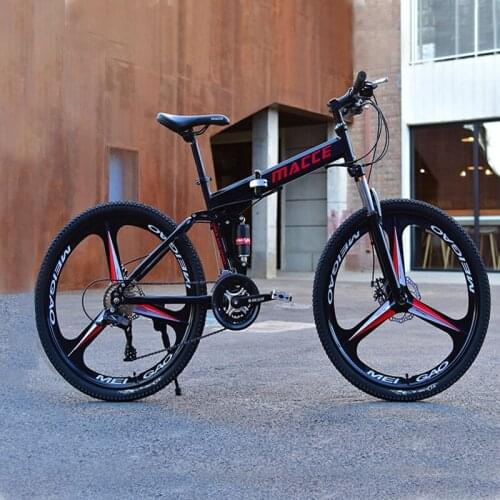 24Inch Folding Mountain Bicycle 21Speed Double Shock Absorption OffRoad Variable Speed Top editio Adult Student One-Wheeled Bike