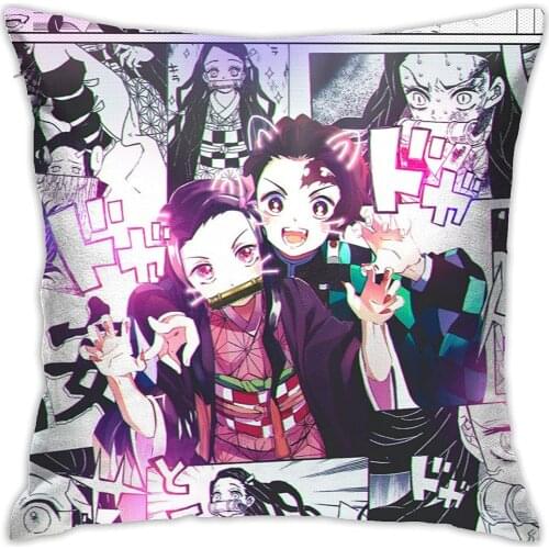 Vividuke Tanjiro Dem-on Pillow Cover Slayer Anime Pillowcase for Sofa Bedroom Car and Home Decor Anime Body Pillow Case