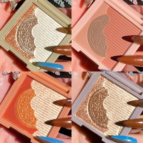 Xixi shimmer eyeshadow palette 3 colors gradient Biscuit kit long lasting waterproof brown red Champagne shimmer eyeshadow AC375