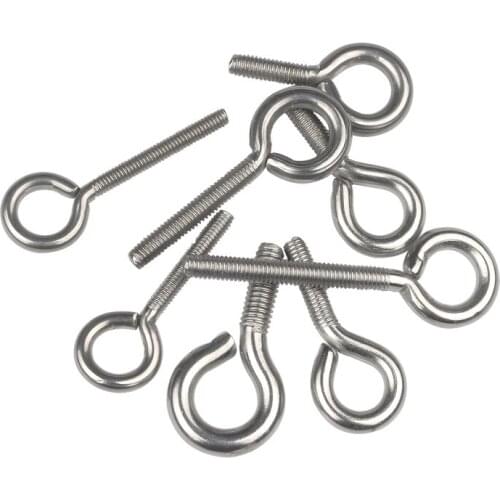 10PCS/LOT M4 M5 M6 304 Stainless Steel Eye Ring Pin Screw Rings Hand Tighten Self Tapping Screws