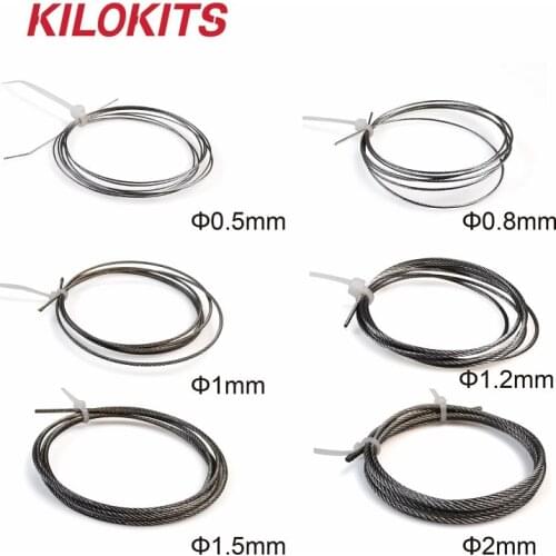2 bags 6 Sizes Stainless Steel Wire Rope Cutting Bent for Hobby DIY Material Military Dioramas Model Building Accessories Kits